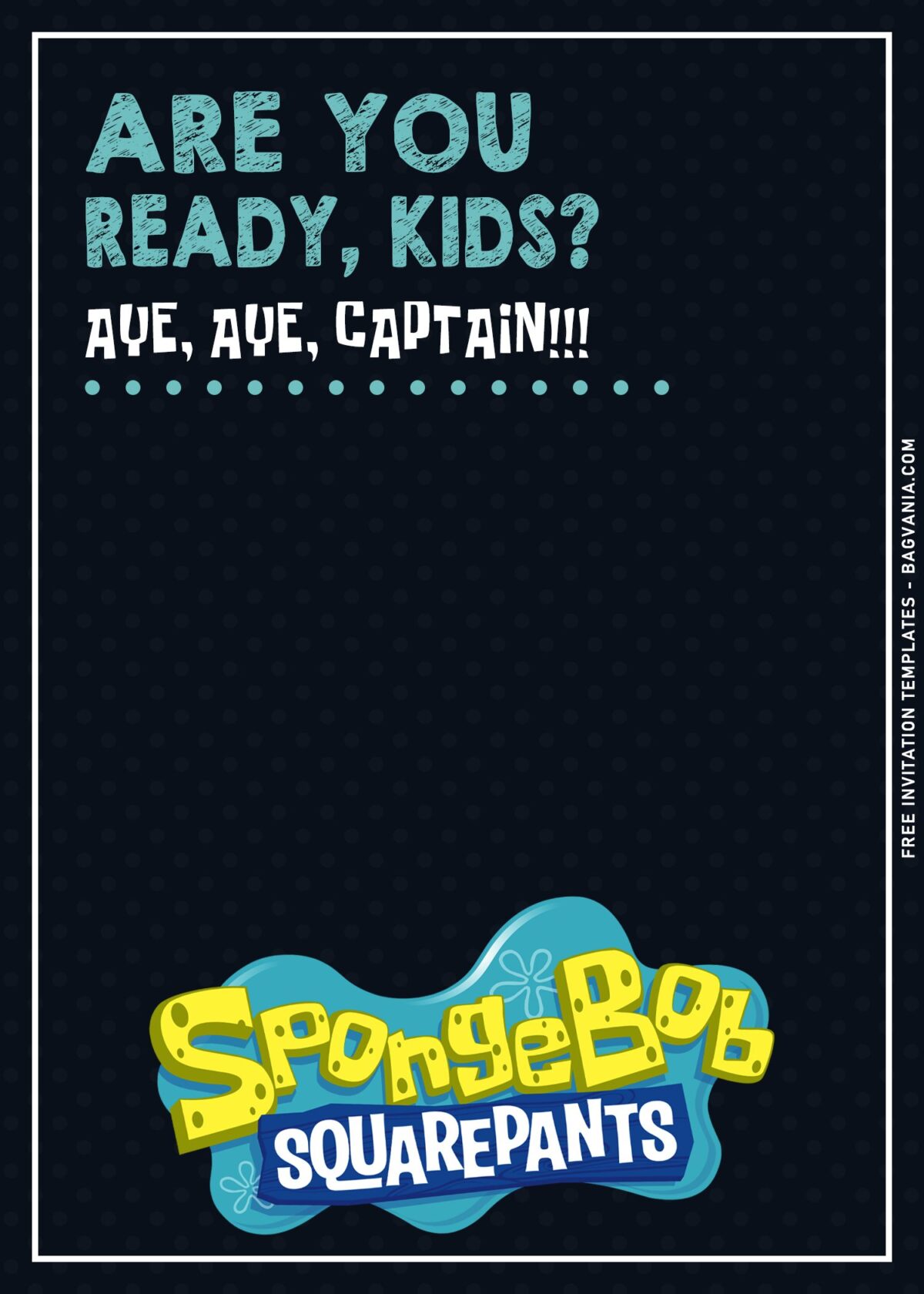 10+ Lively Colored SpongeBob SquarePants Birthday Invitation Templates with SpongeBob's Logo
