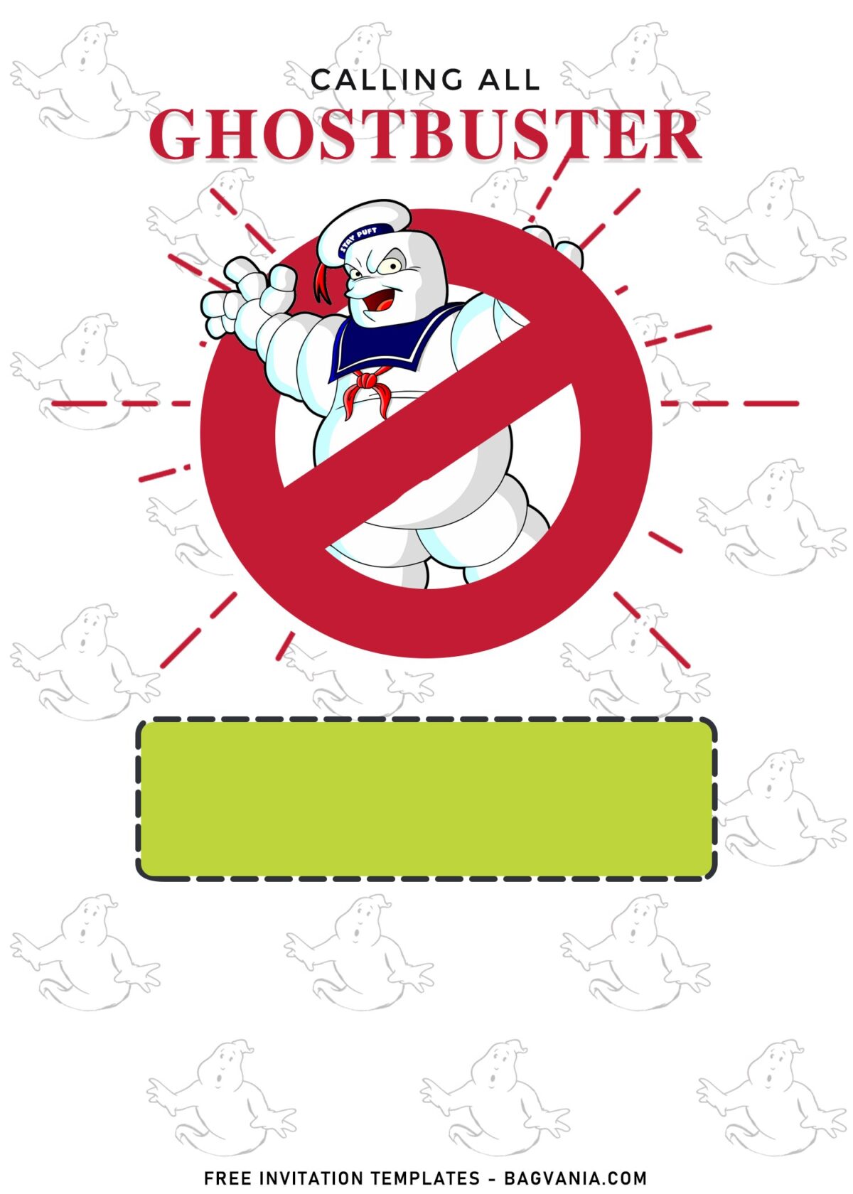 11+ Boys Ghostbuster Afterlife Birthday Invitation Templates with Stay Puft Marshmallow ghost