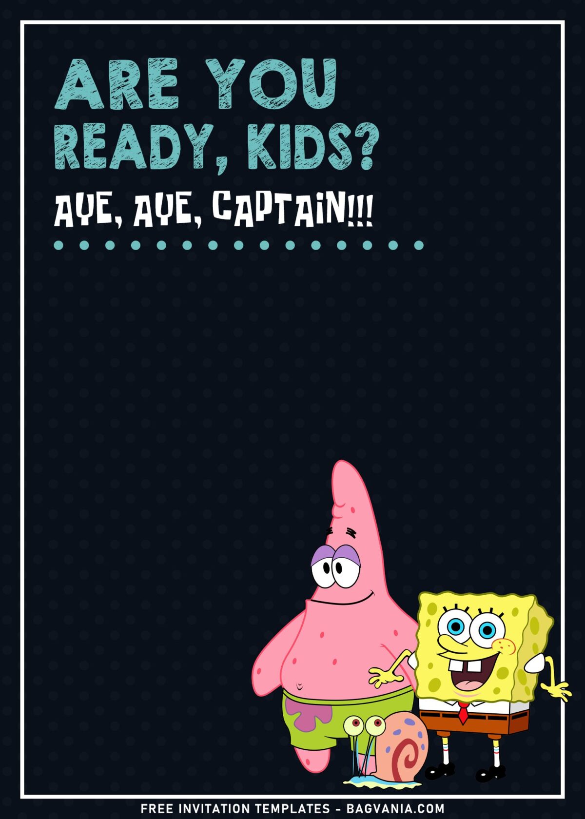 10+ Lively Colored SpongeBob SquarePants Birthday Invitation Templates with Chalkboard background and drawings