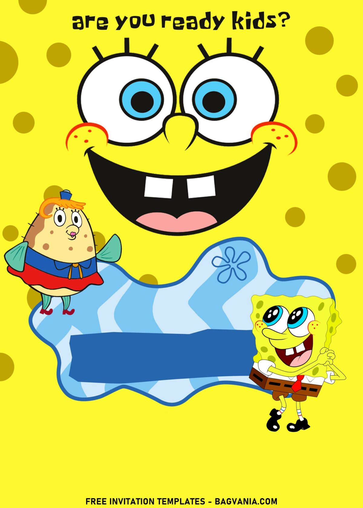11+ Bright And Colorful SpongeBob Birthday Invitation Templates with Mrs. Puff and SpongeBob