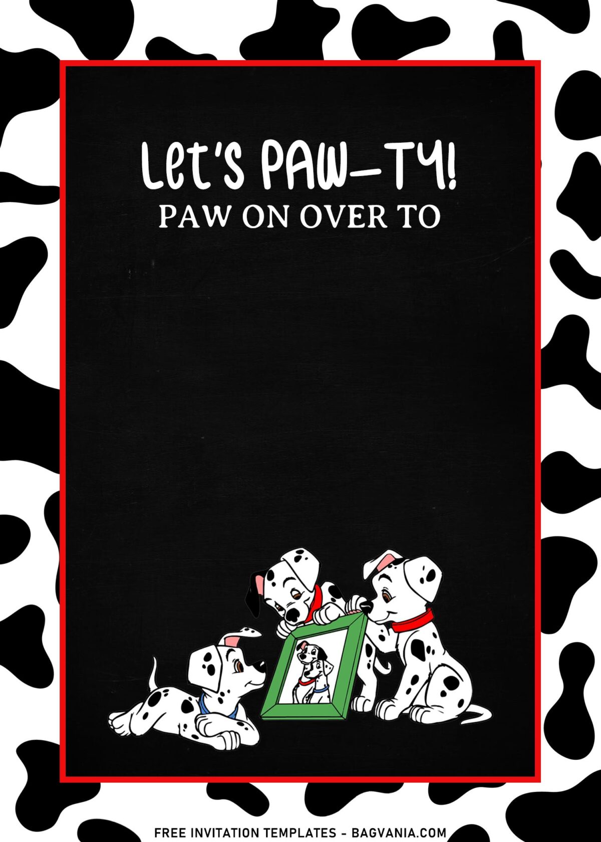 7+ Reminiscing 101 Dalmatians Birthday Invitation Templates with cute Dalmatians dog