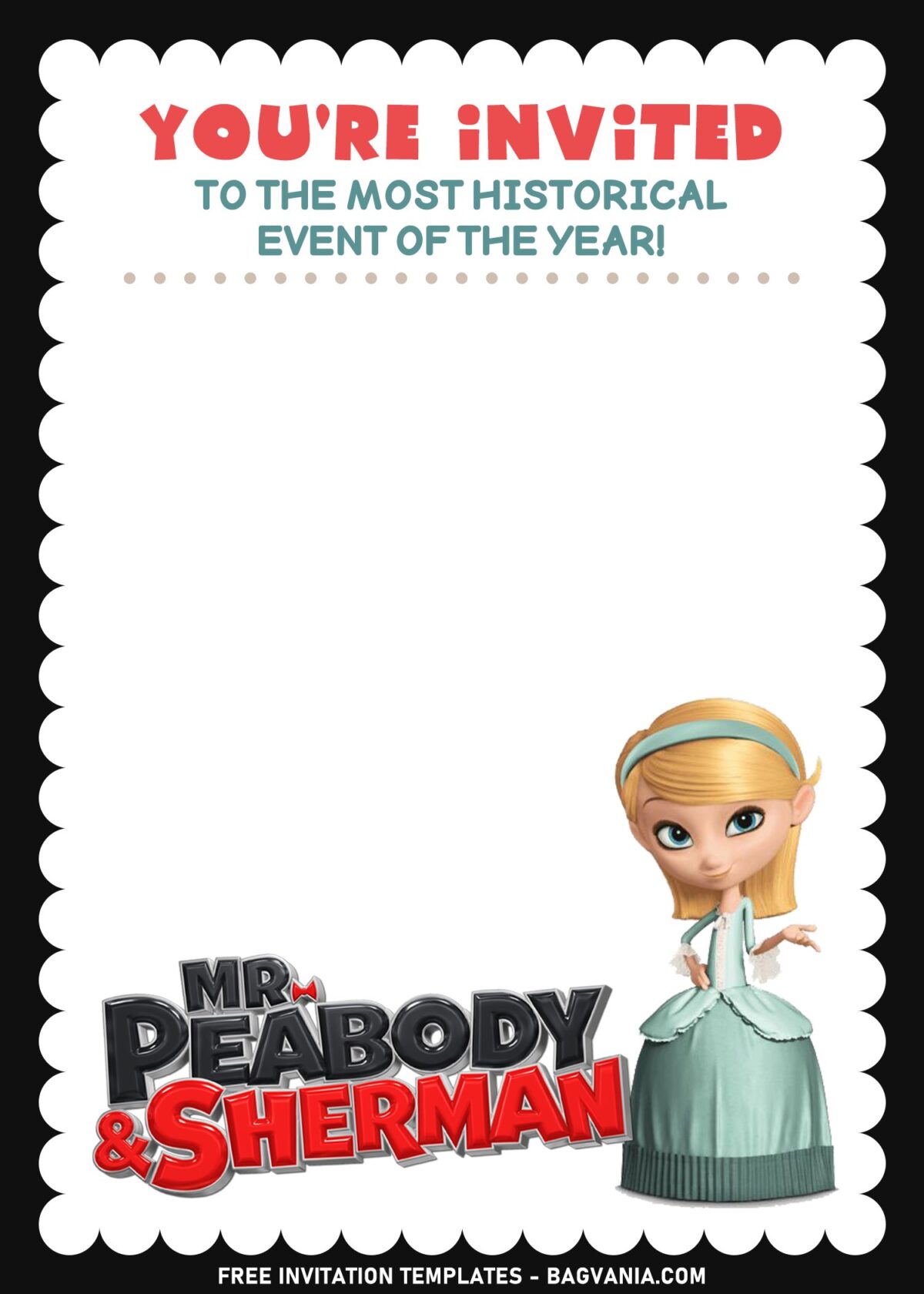 7+ Basic Cute Mr. Peabody & Sherman Birthday Invitation Templates with cute text box