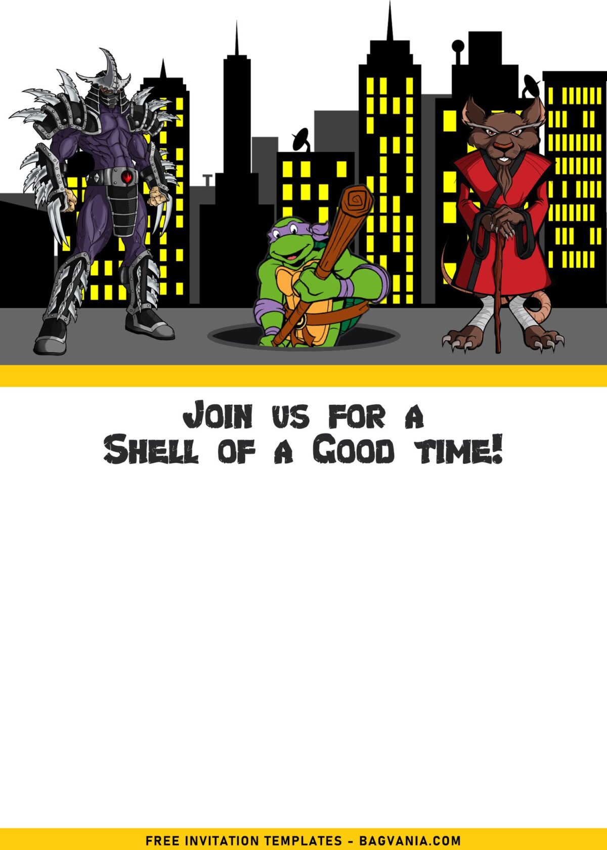 7+ Epic Teenage Mutant Ninja Turtles Birthday Invitation Templates with Shredder and Master Splinter