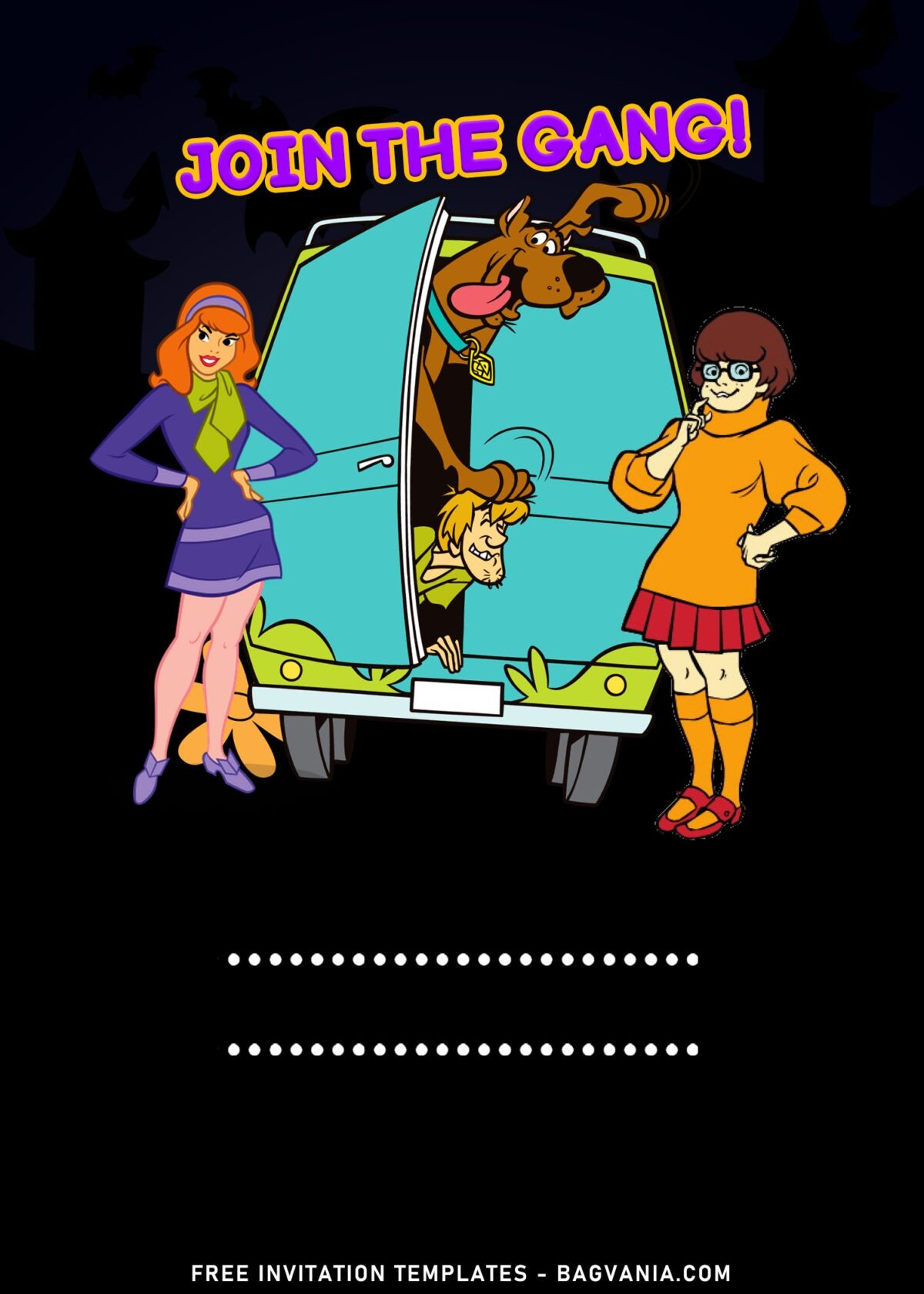 7+ Chilling Cute Scooby Doo Birthday Invitation Templates with Velma And Daphne