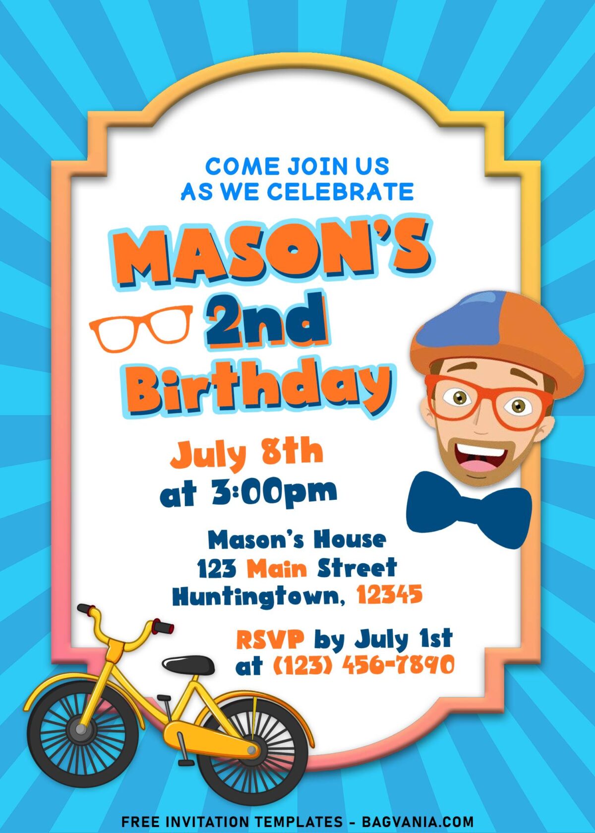 7+ Cute And Appealing Blippi Kids Birthday Invitation Templates