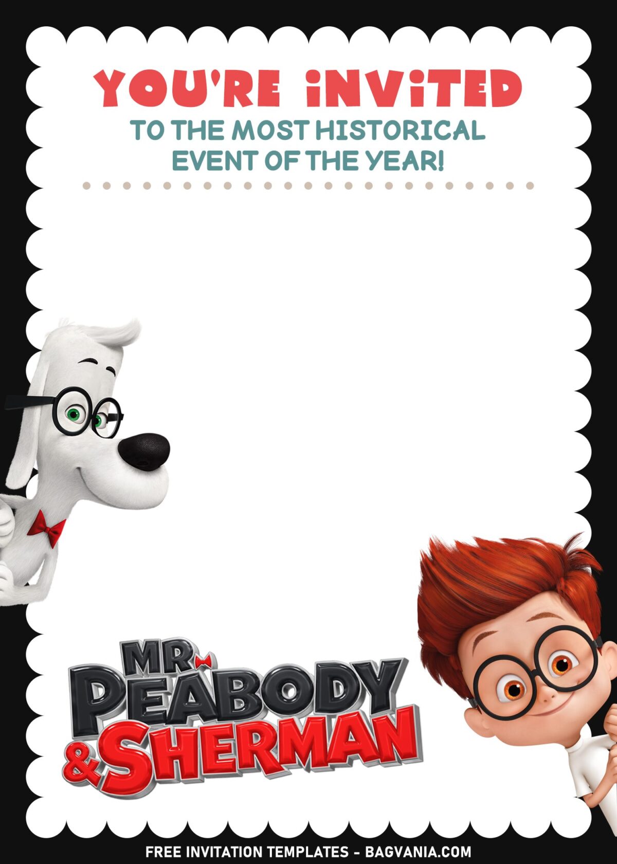7+ Basic Cute Mr. Peabody & Sherman Birthday Invitation Templates with Cute Sherman