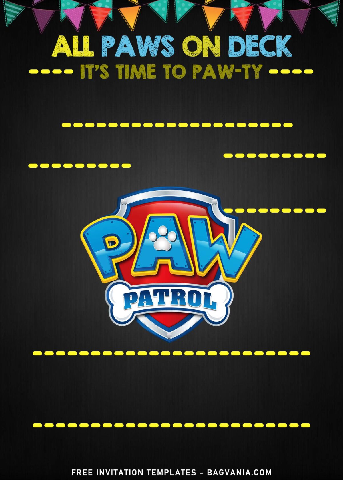 7+ Custom Paw Patrol Chalkboard Birthday Invitation Templates with Chalkboard Background