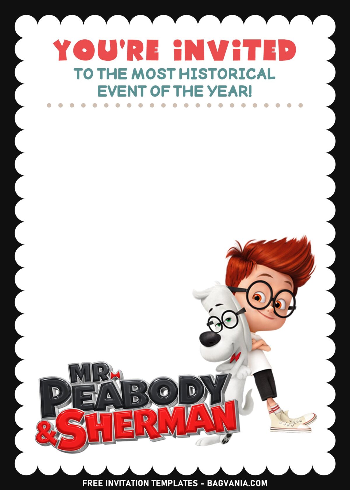 7+ Basic Cute Mr. Peabody & Sherman Birthday Invitation Templates with Peabody dog