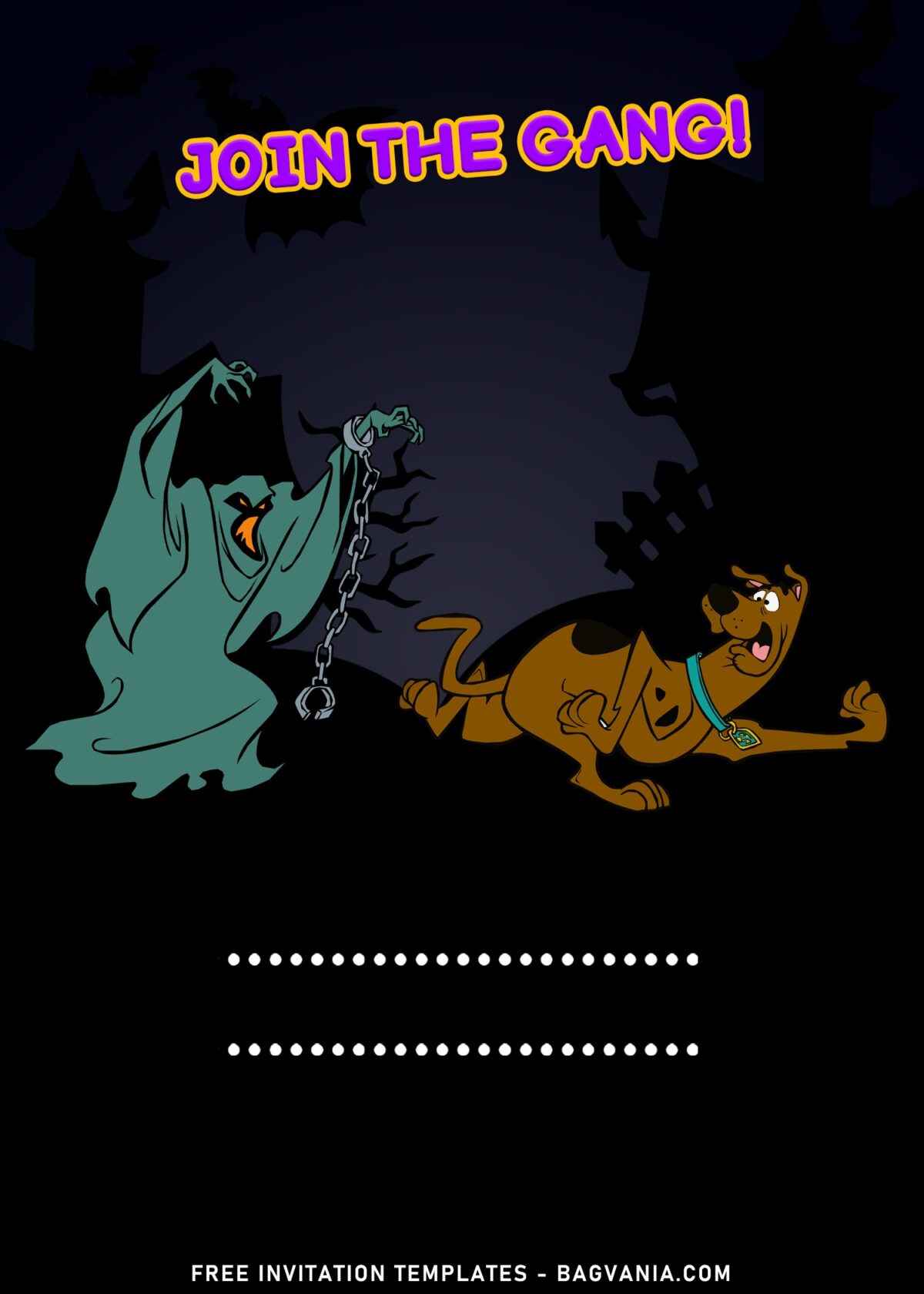 7+ Chilling Cute Scooby Doo Birthday Invitation Templates with Frightened Scooby