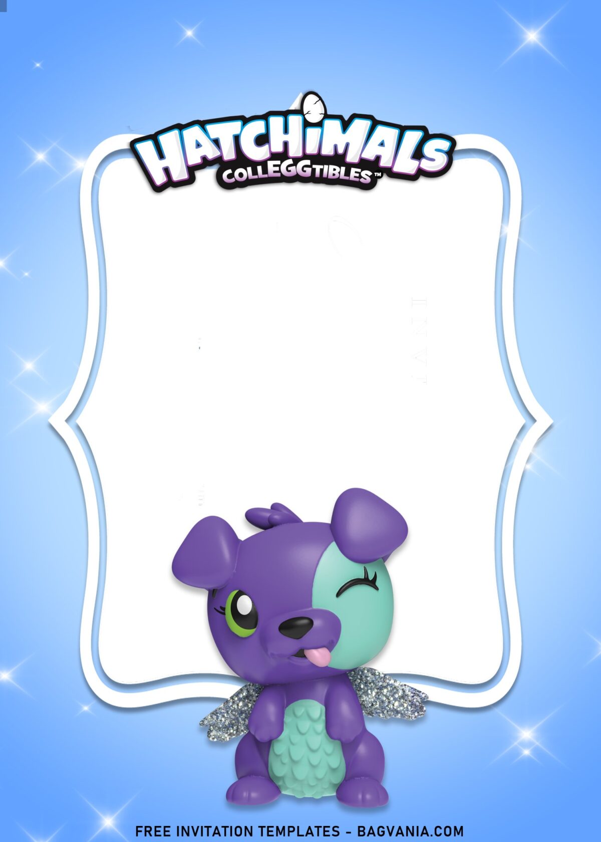 7+ Twinkly Cute Hatchimals Birthday Invitation Templates with adorable Puppy Hatchimals