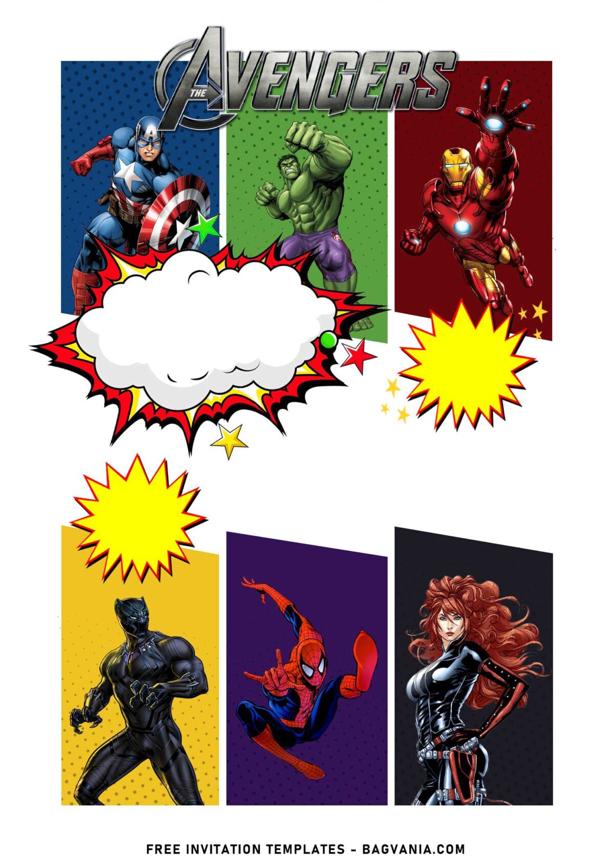 8+ Comic-Strips Avengers Birthday Invitation Templates with awesome Spiderman