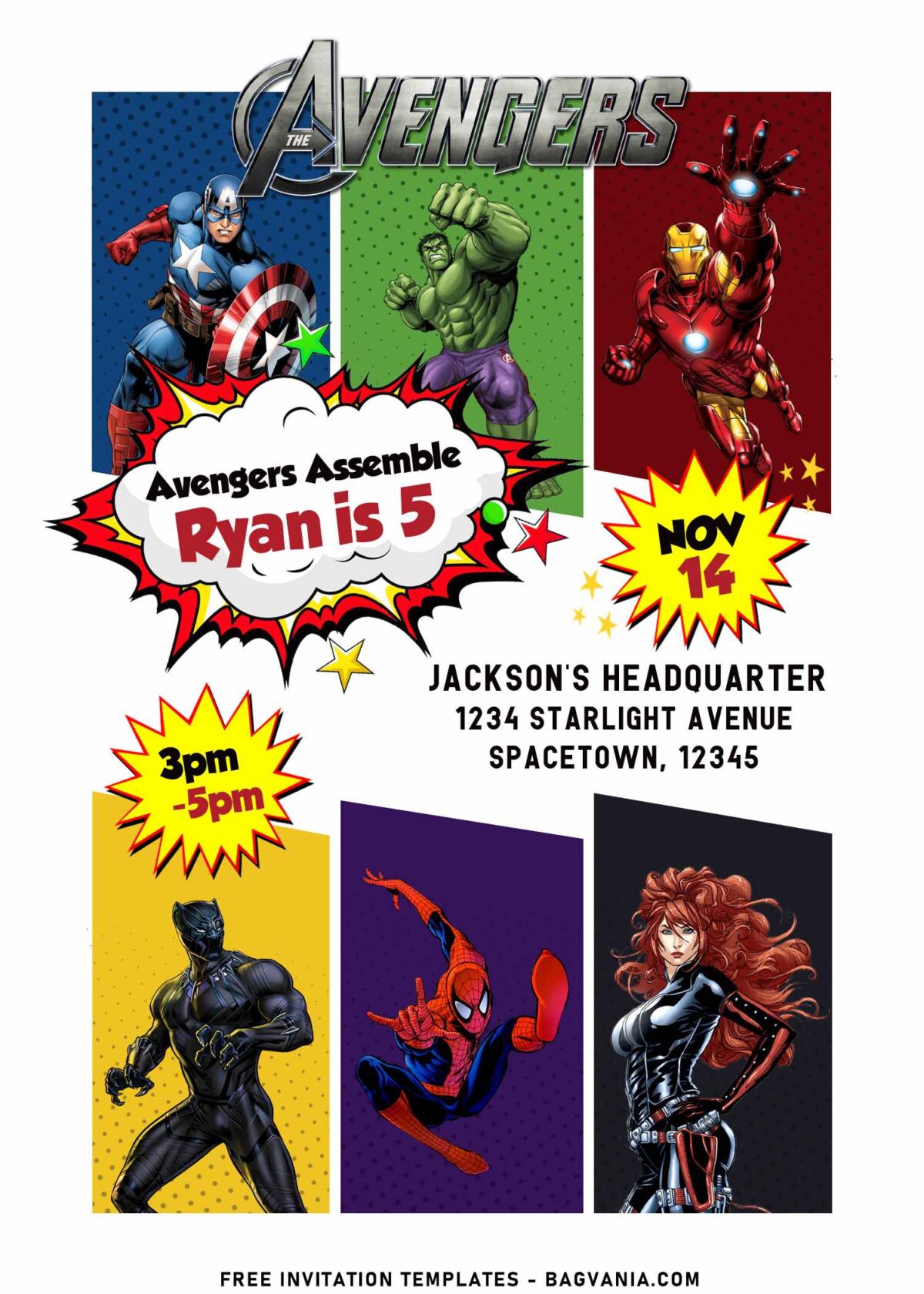 8+ Comic-Strips Avengers Birthday Invitation Templates