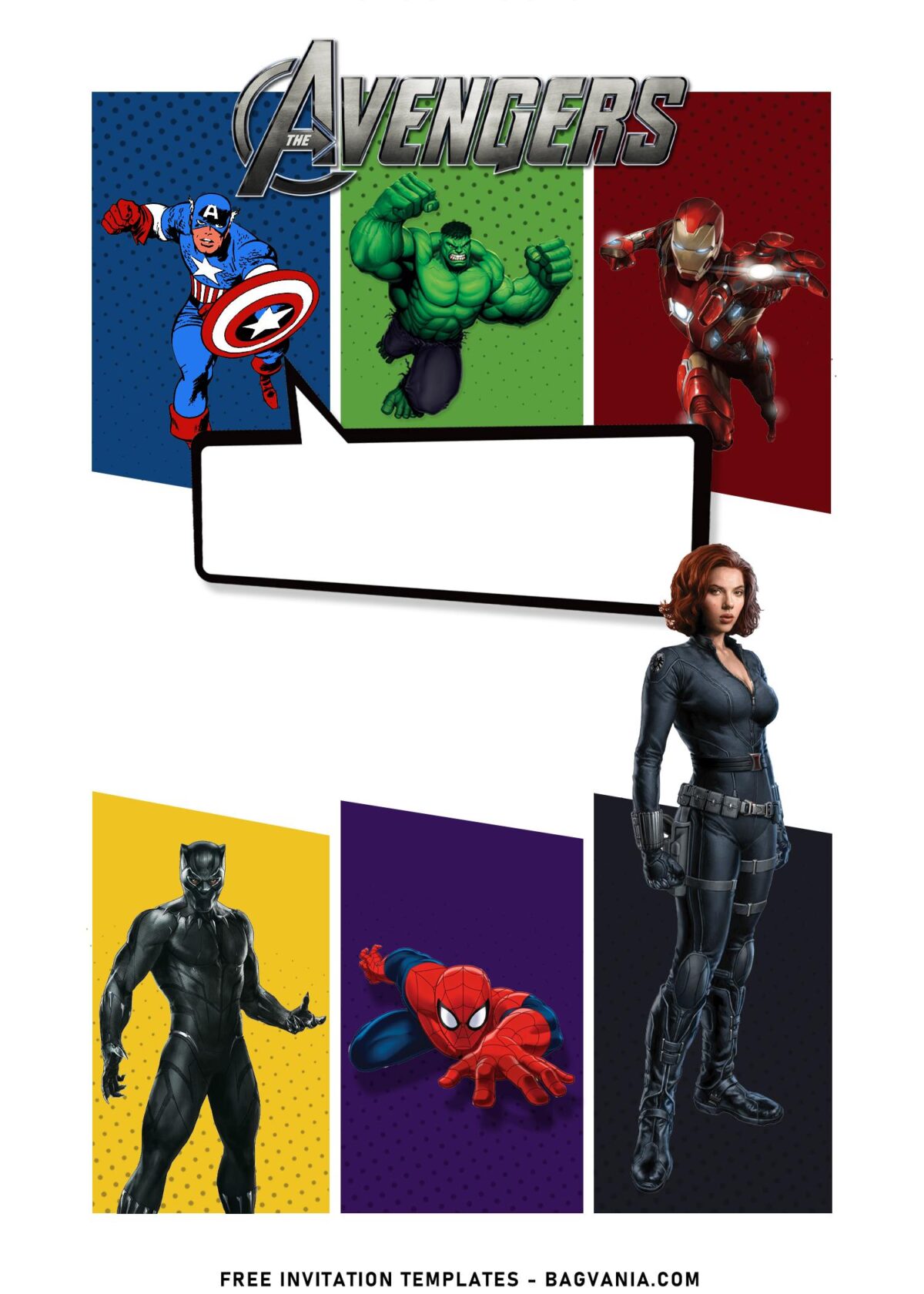 8+ Comic-Strips Avengers Birthday Invitation Templates with awesome Black Widow