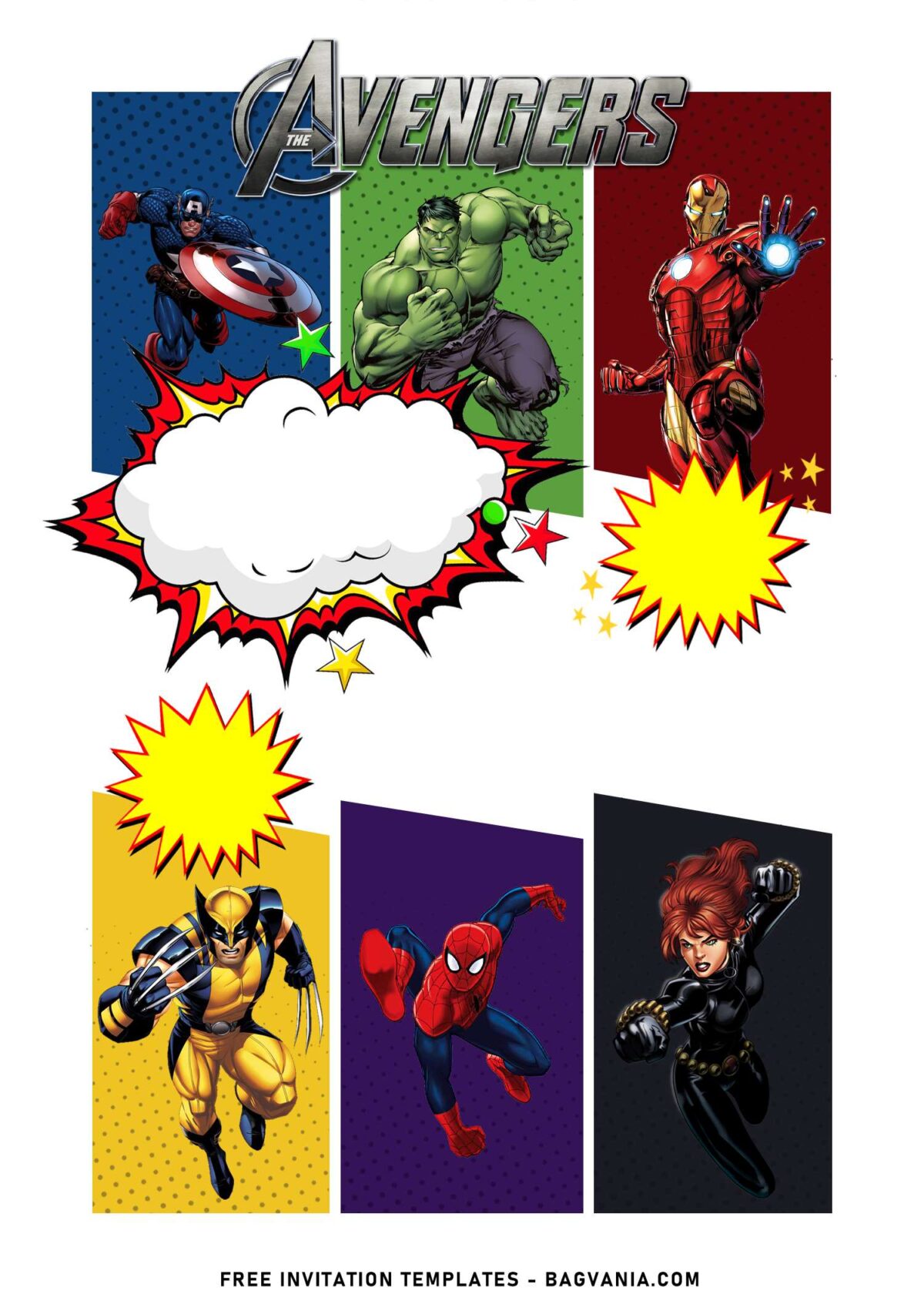 8+ Comic-Strips Avengers Birthday Invitation Templates with awesome Wolverine