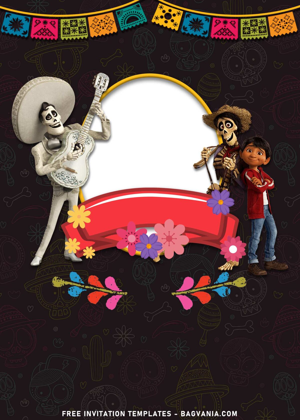 11+ Lively Mexican Fiesta Disney Coco Birthday Invitation Templates with Miguel And Hector