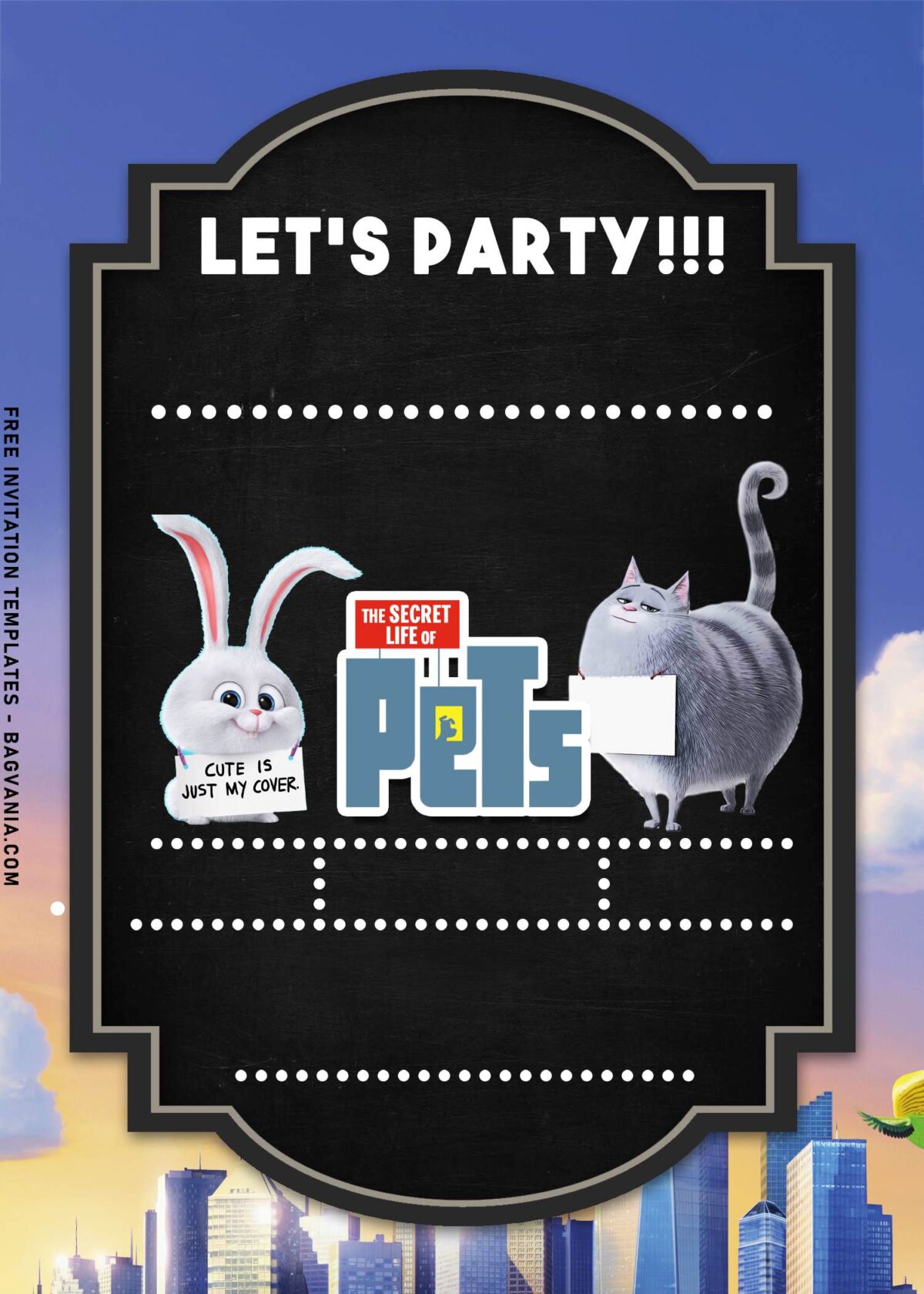 8+ Fluffy Friends Secret Life Of Pets Birthday Invitation Templates with cute Chloe