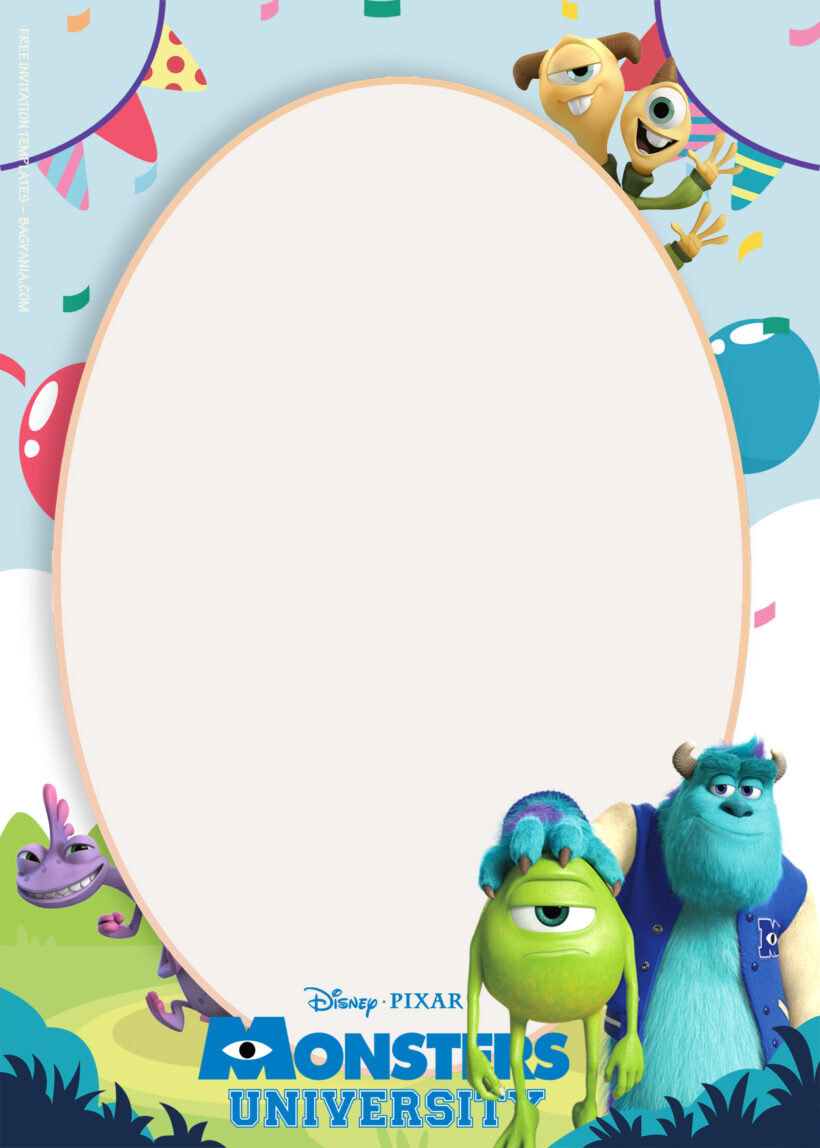8+ Study And Playing Monster University Birthday Invitation Templates Seven