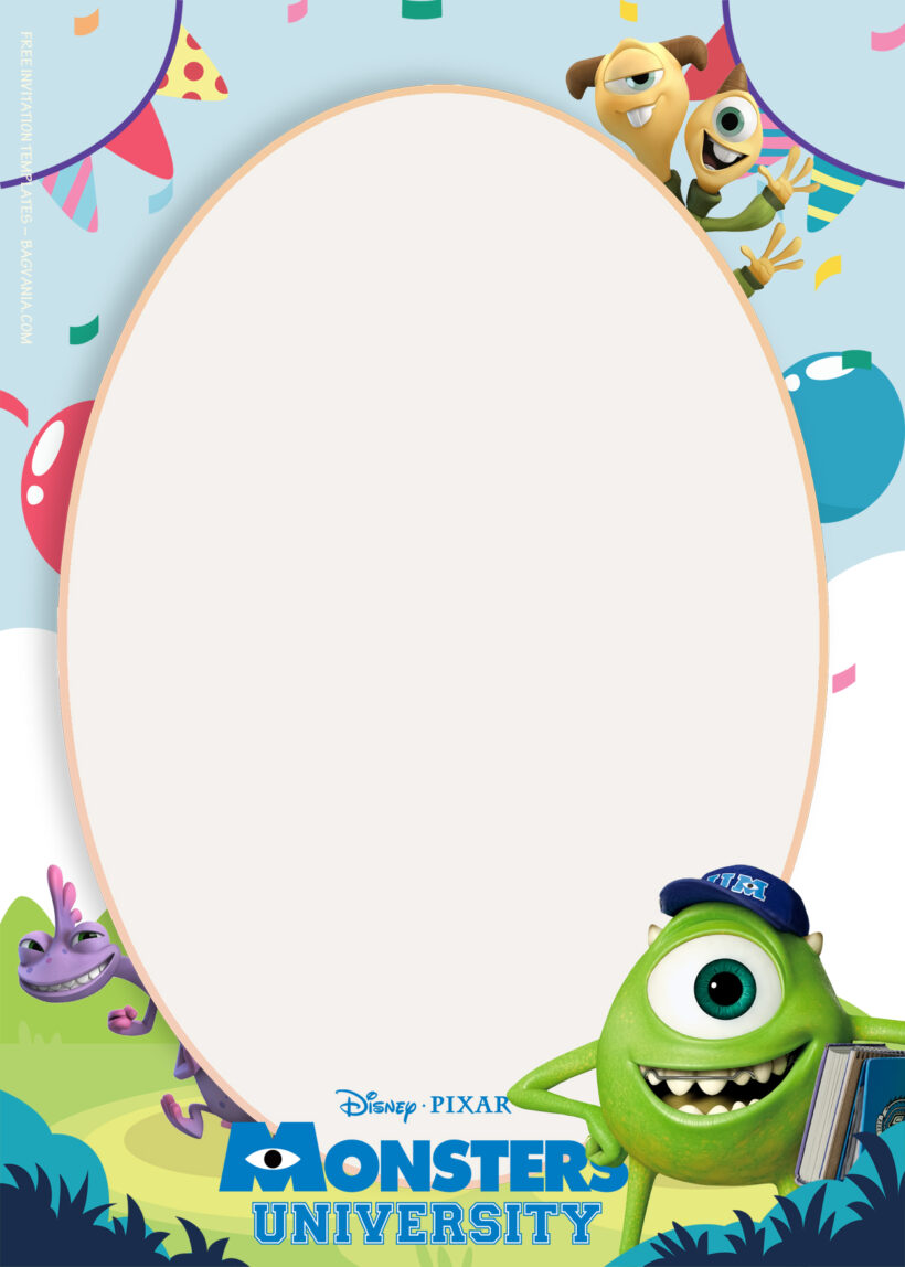 8+ Study And Playing Monster University Birthday Invitation Templates Two