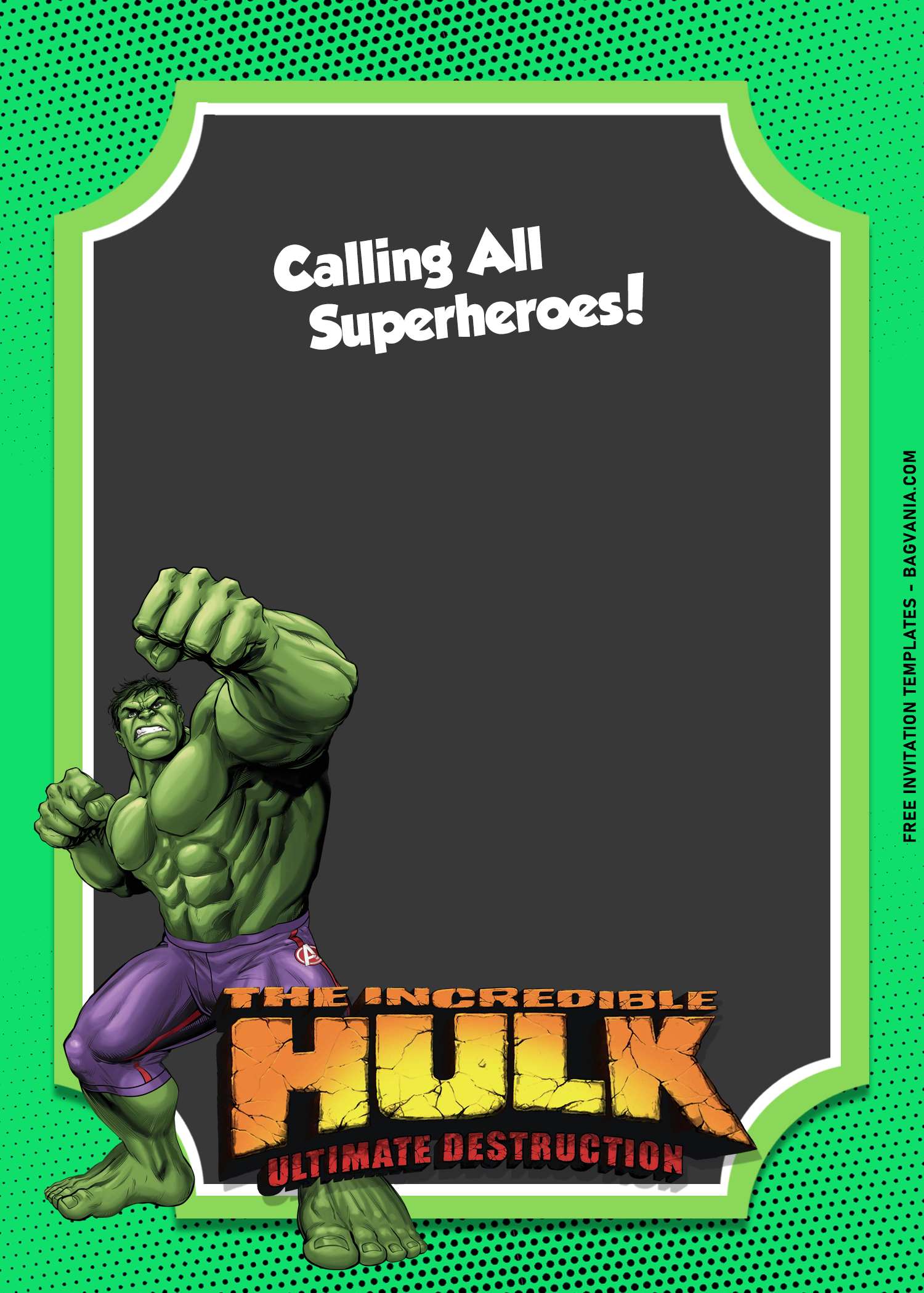 9+ Incredible Hulk Smash Birthday Invitation Templates | FREE Printable  Birthday Invitation Templates - Bagvania