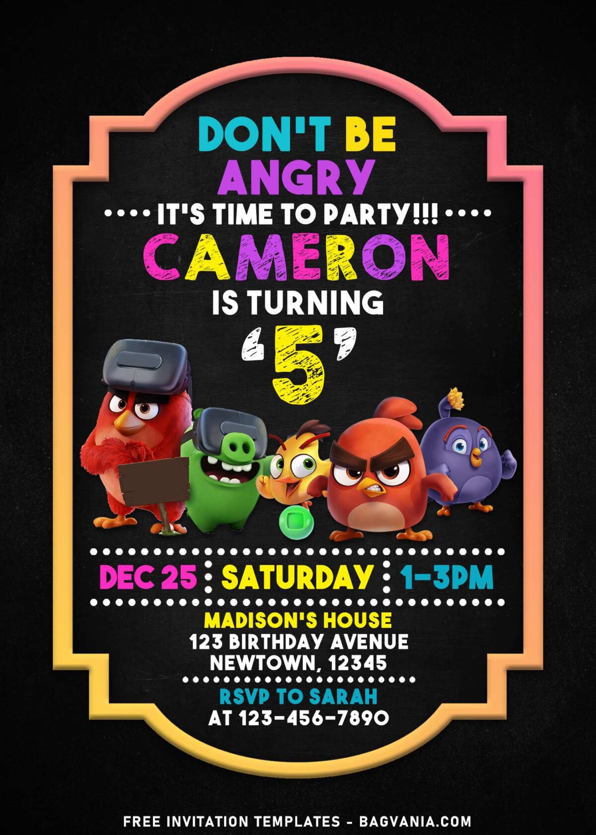 9+ Angry Birds Chalkboard Birthday Invitation Templates