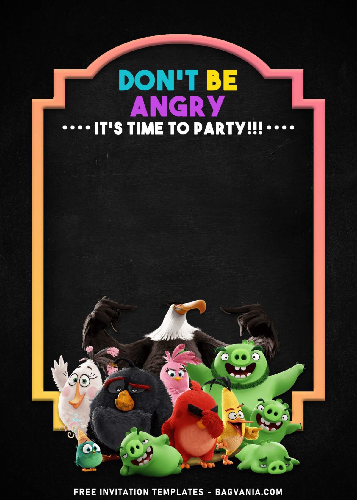 9+ Angry Birds Chalkboard Birthday Invitation Templates with Matilda