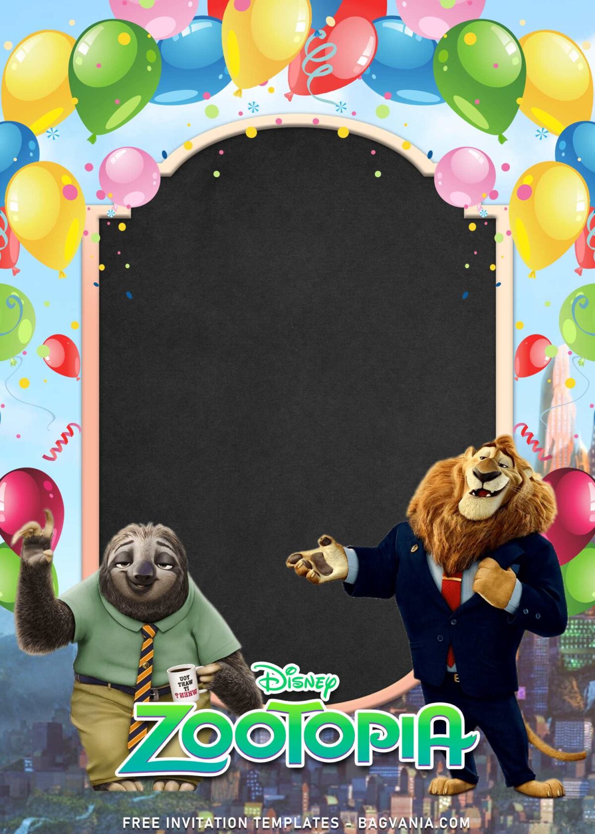 9+ Personalized Zootopia Kids Birthday Invitation Templates with Mayor Lionheart