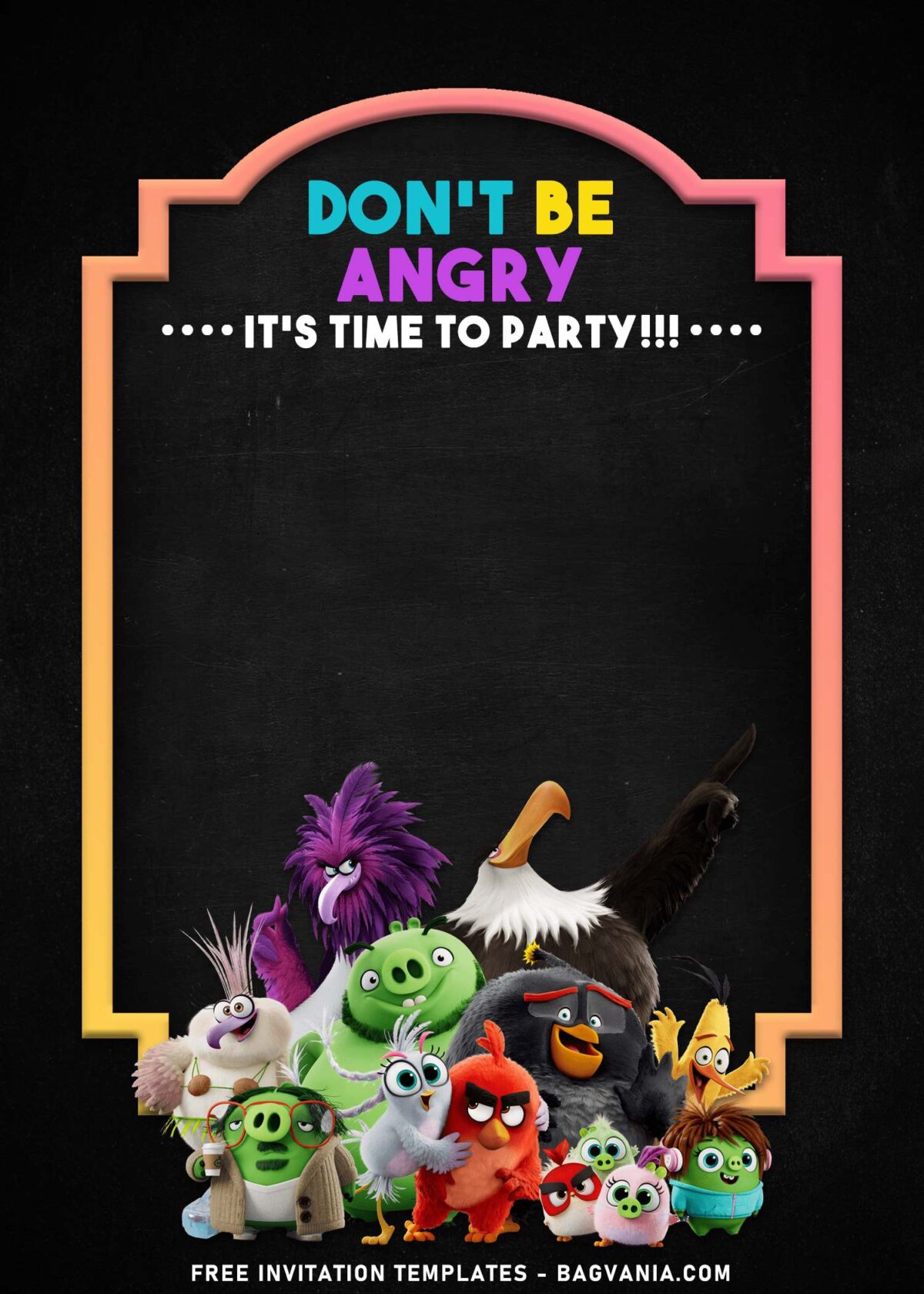 9+ Angry Birds Chalkboard Birthday Invitation Templates with Terrence and Mighty Eagle