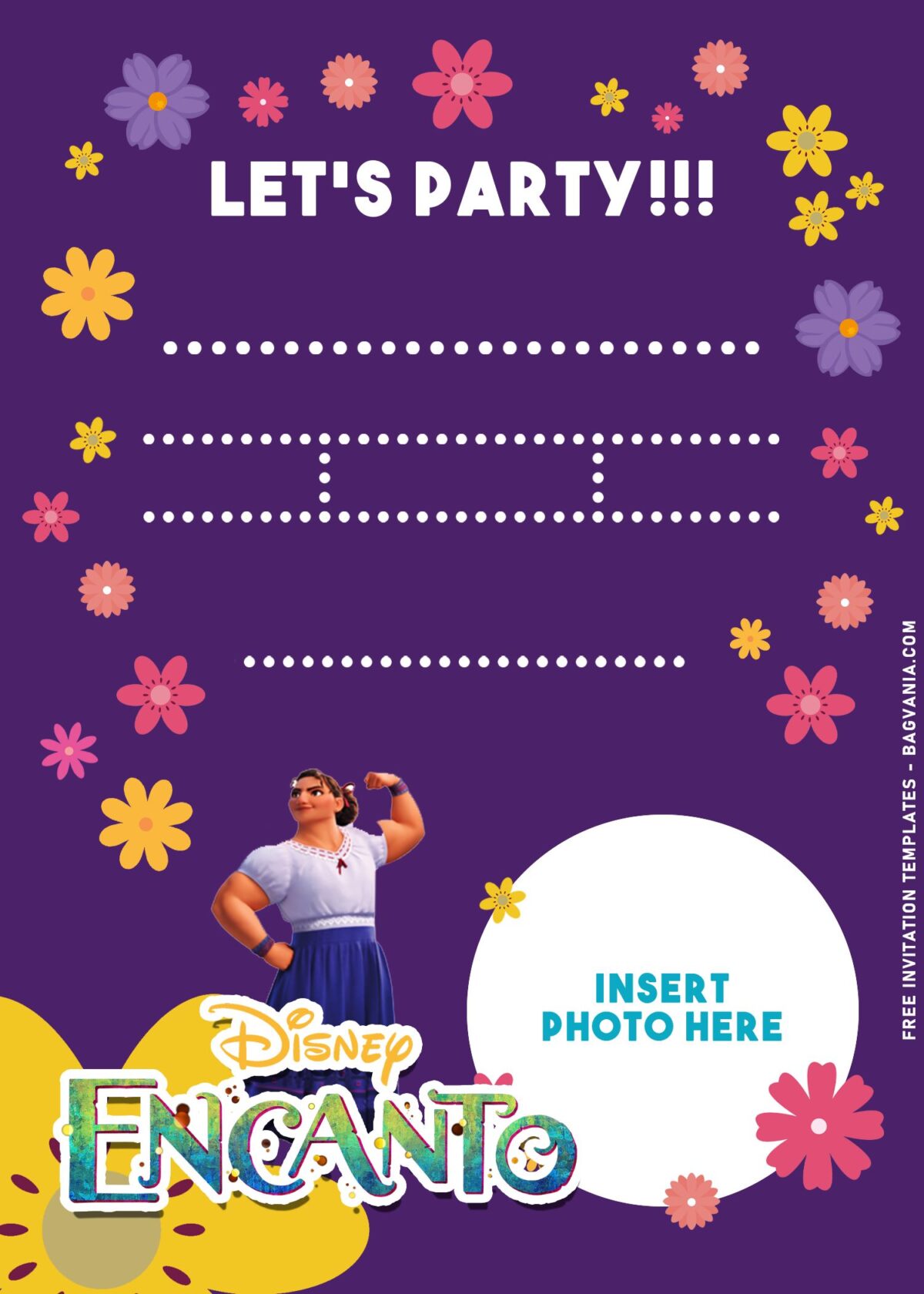 9+ Cherised Disney Encanto Birthday Invitation Templates With Florals and cute Luisa