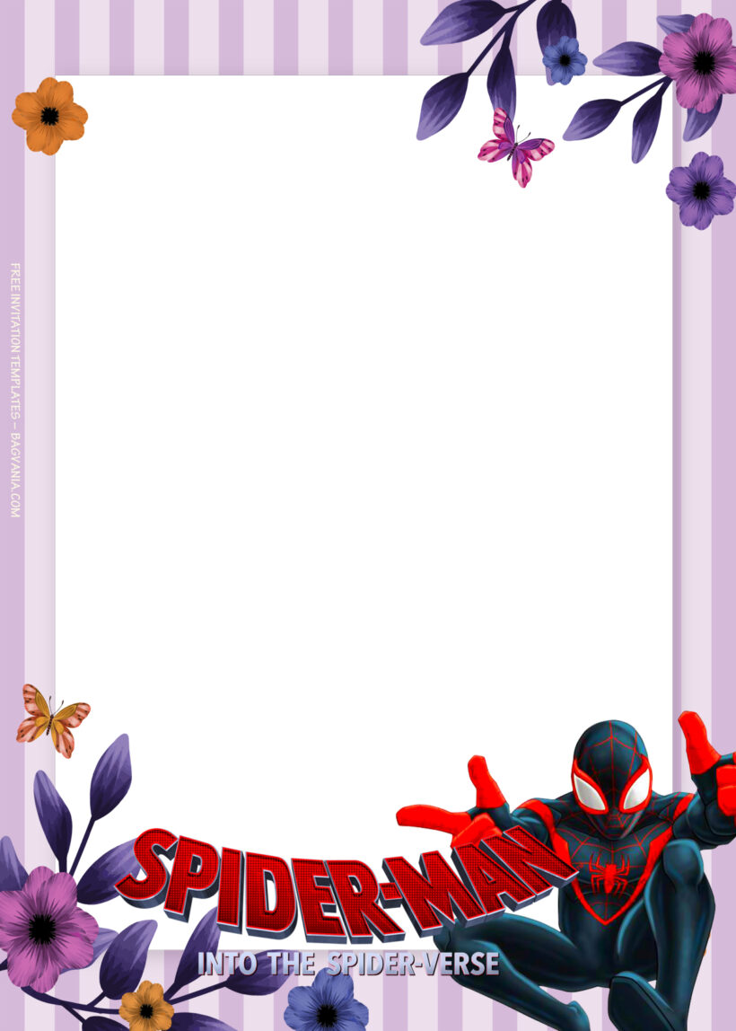 10+ Spiderman Into The Spiderverse Adventure Birthday Invitation Templates Three