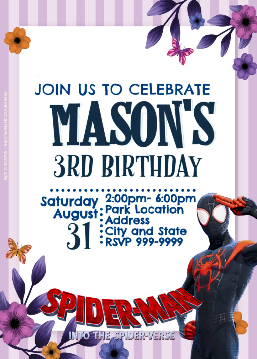 10+ Spiderman Into The Spiderverse Adventure Birthday Invitation Templates Title