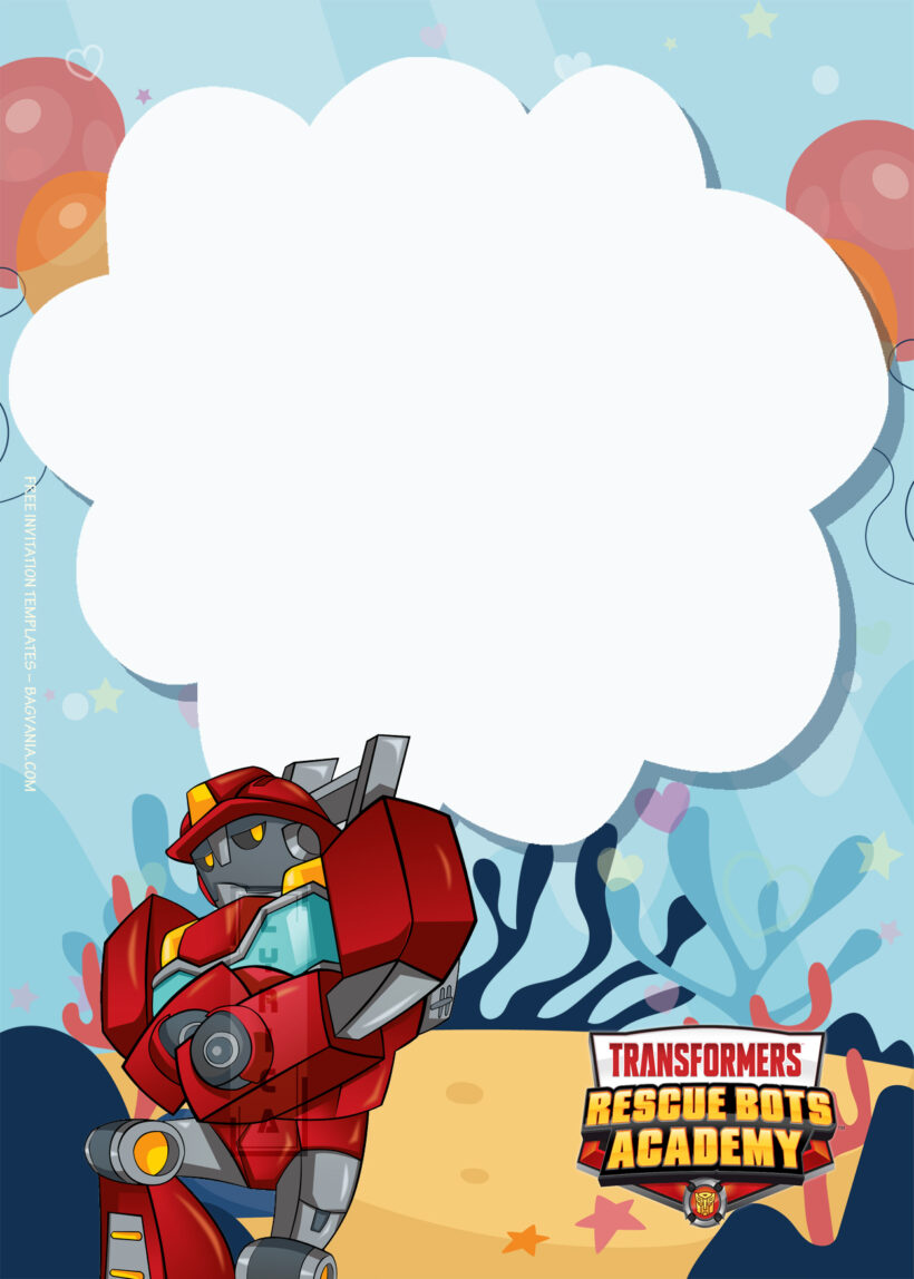 10+ Transformer Rescue Bots Academy Roll Out Birthday Invitation Templates Eight