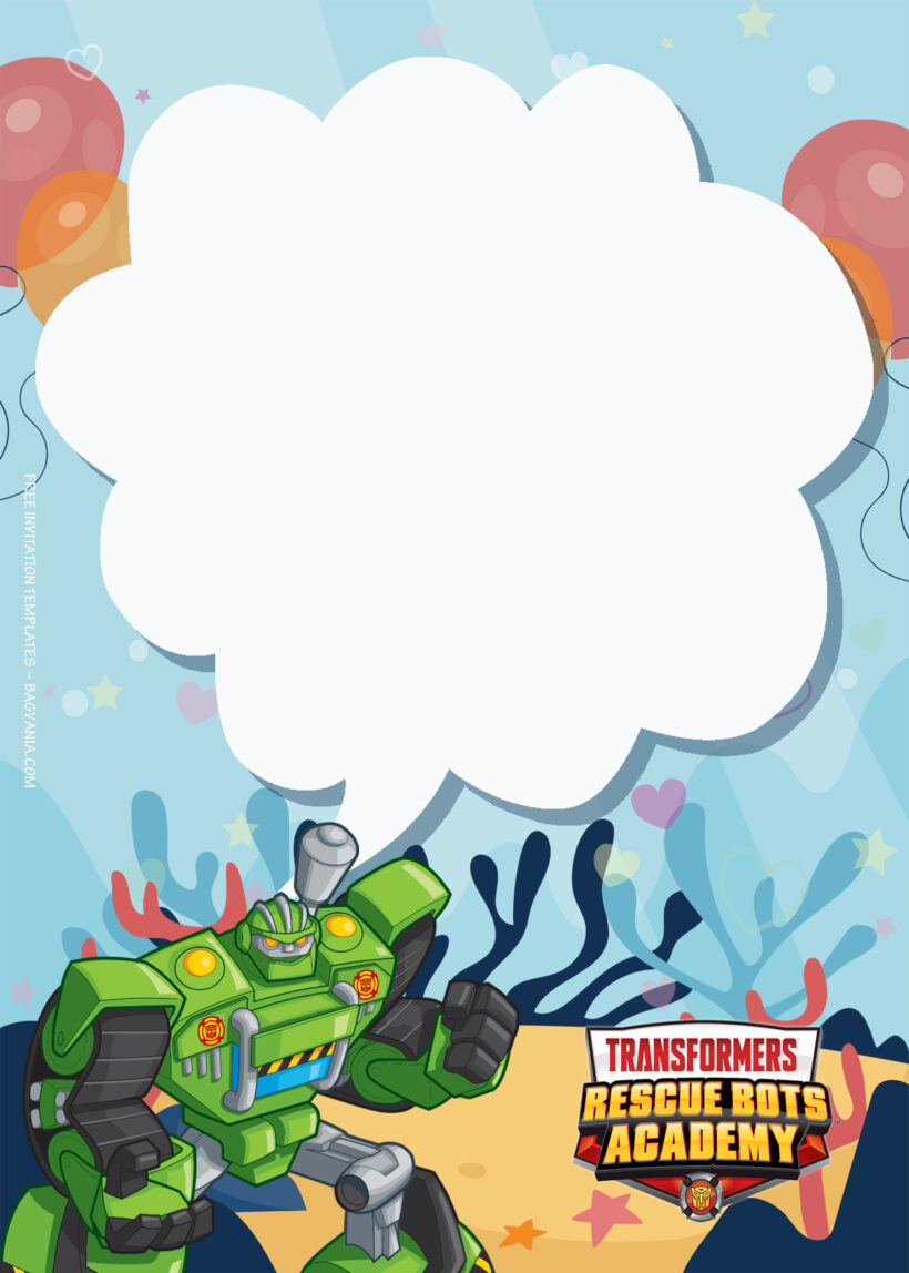 10+ Transformer Rescue Bots Academy Roll Out Birthday Invitation Templates Five