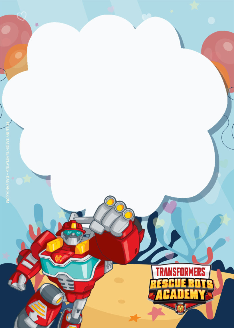 10+ Transformer Rescue Bots Academy Roll Out Birthday Invitation Templates Seven