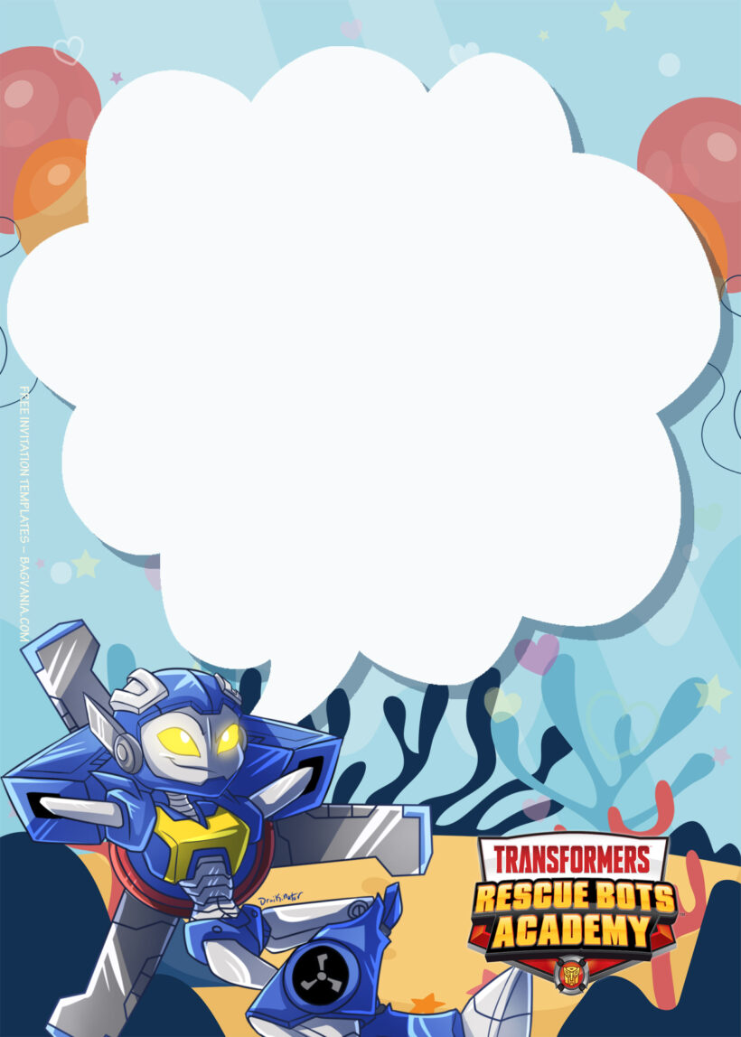 10+ Transformer Rescue Bots Academy Roll Out Birthday Invitation Templates Six