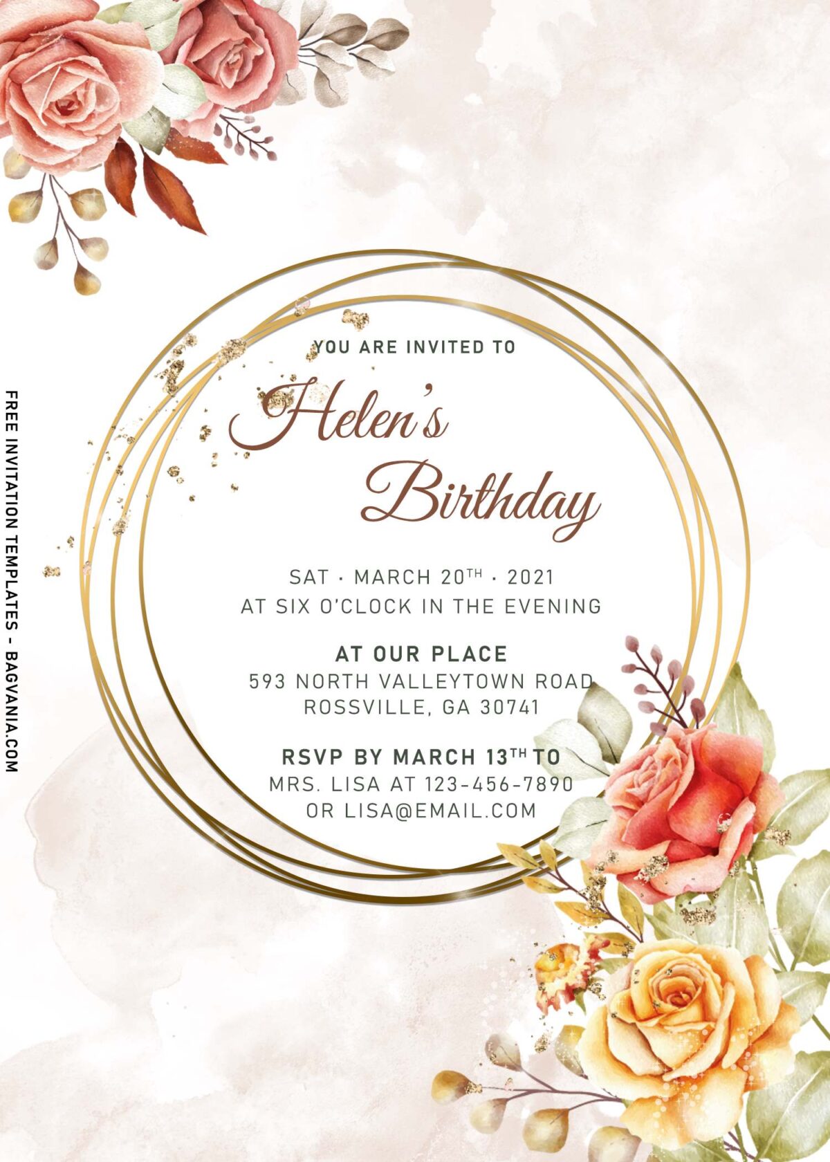 11+ Magnificent Set of Watercolor Floral Birthday Invitation Templates