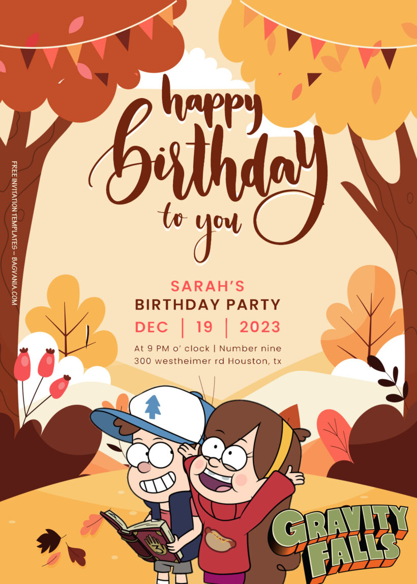 11+ Gravity Falls Mystery In The Town Birthday Invitation Templates Title