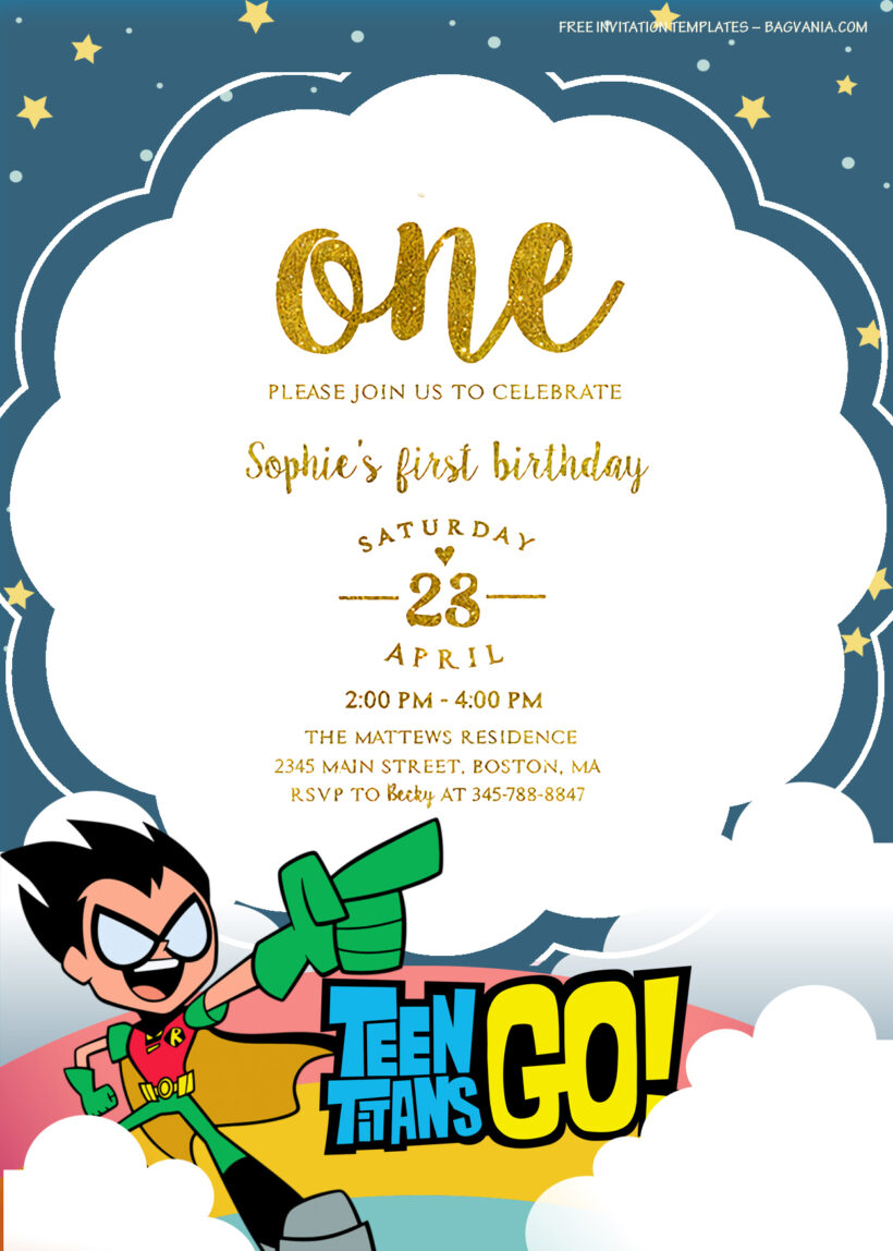 11+ Playing Heroes With The Teen Titans Birthday Invitation Templates Title