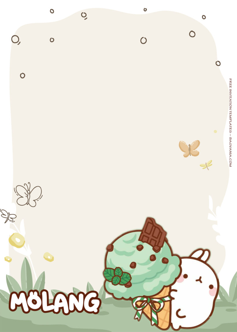 13+ Stay Cute And Stay Healthy With Molang Birthday Invitation Templates Eight