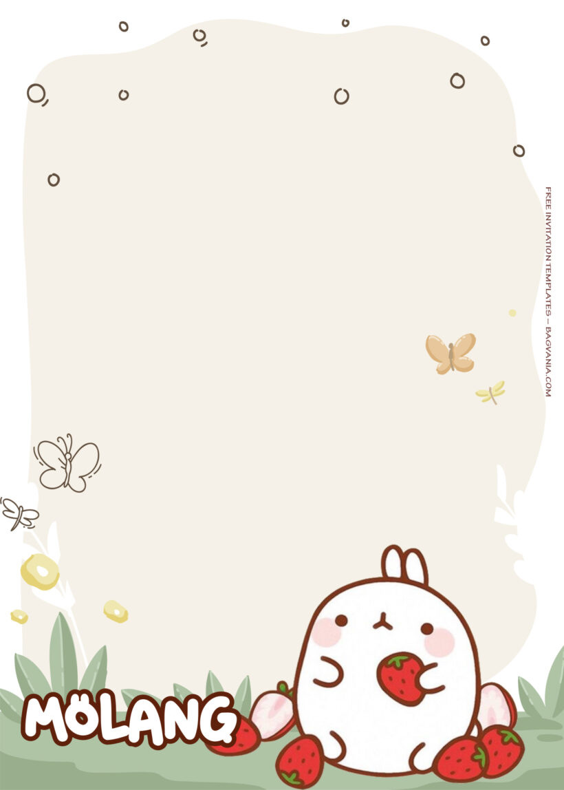 13+ Stay Cute And Stay Healthy With Molang Birthday Invitation Templates Nine