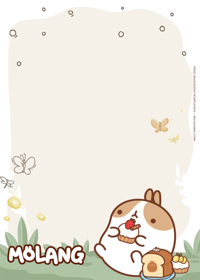 13+ Stay Cute And Stay Healthy With Molang Birthday Invitation Templates Six