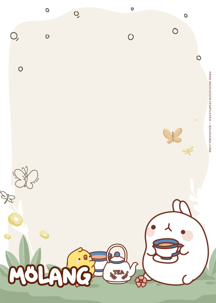 13+ Stay Cute And Stay Healthy With Molang Birthday Invitation Templates Three