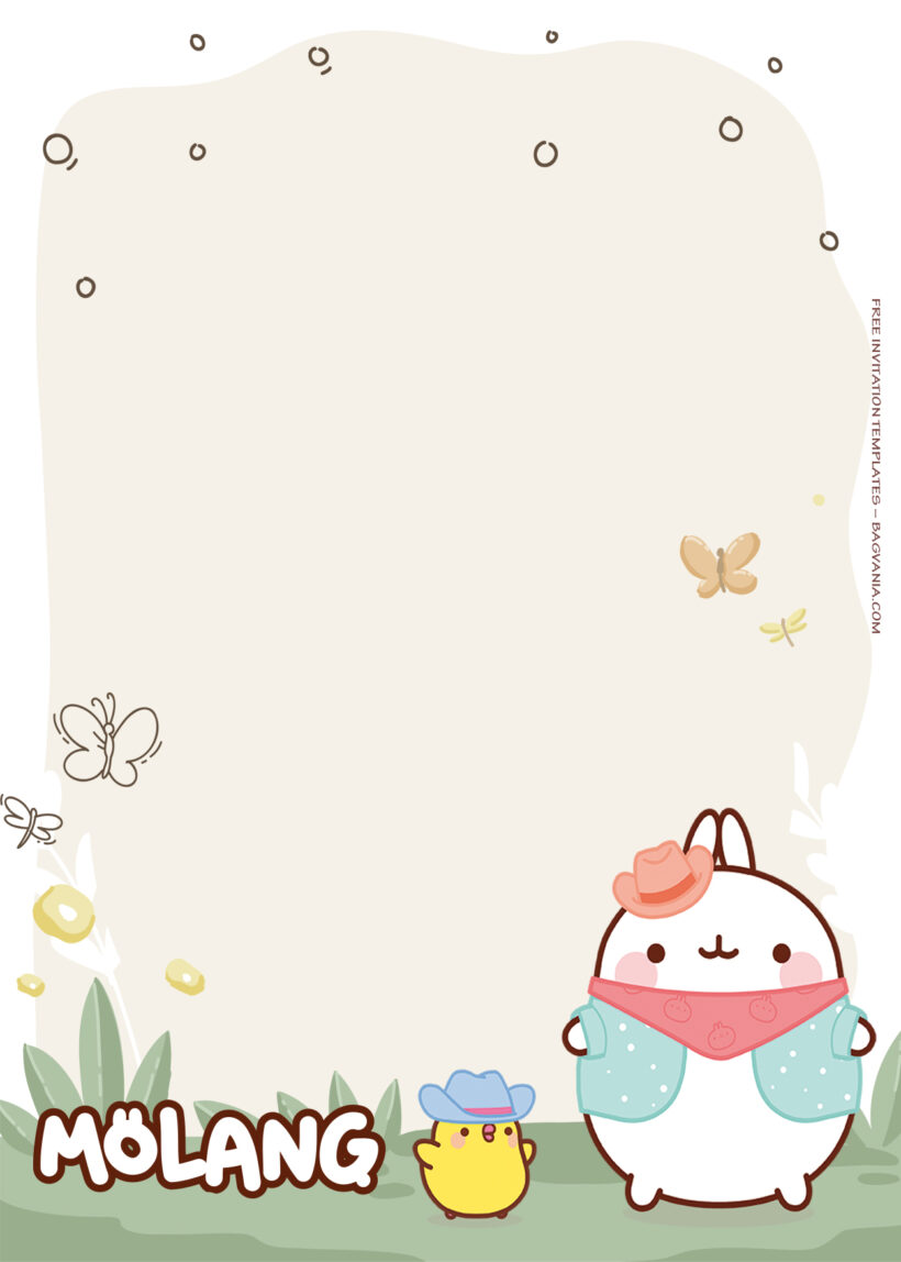 13+ Stay Cute And Stay Healthy With Molang Birthday Invitation Templates Two