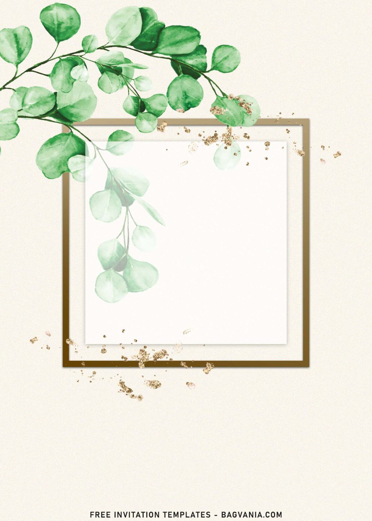 7+ Modest Silver Dollar Eucalyptus Greenery Birthday Invitation Templates with minimalist design