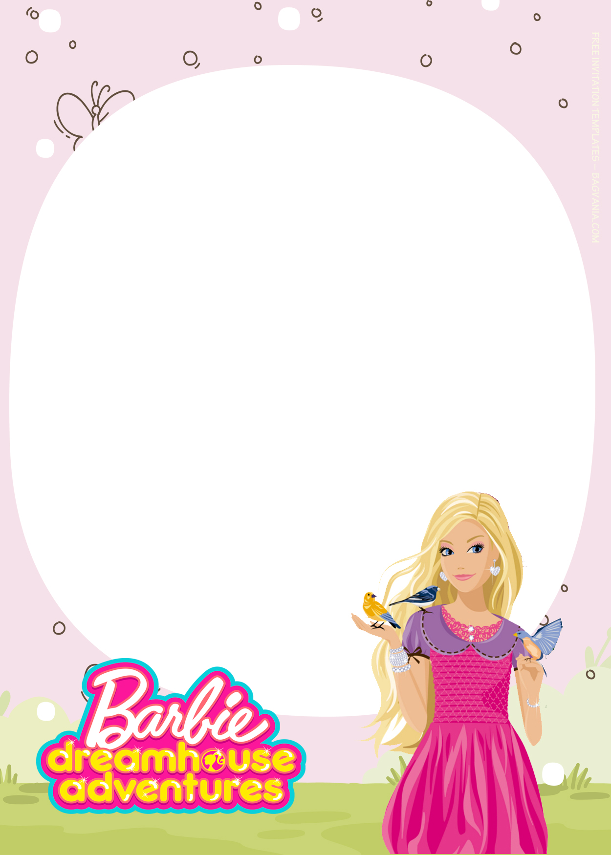 7+ Barbie Princess Adventure Pinkish Fiesta Birthday Invitation Templates |  FREE Printable Birthday Invitation Templates - Bagvania