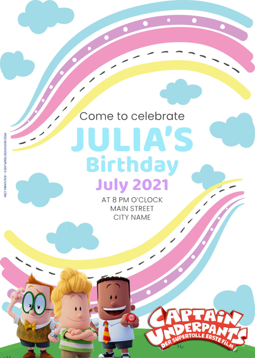 7+ Captain Underpants Save The Day Birthday Invitation Templates Title