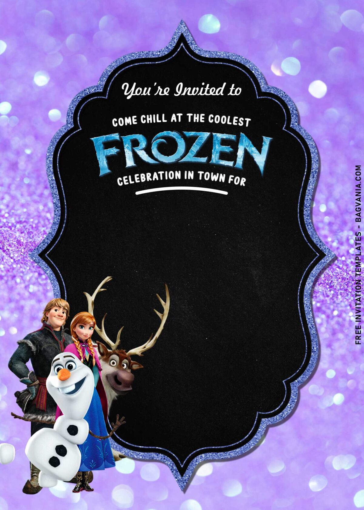 7+ Glimmering Frozen Kids Birthday Invitation Templates For All Ages with Kristoff