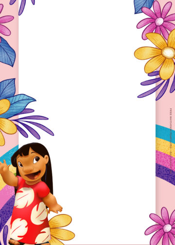 7+ Lilo And Stitch Floral Splash Birthday Invitation Templates | FREE ...