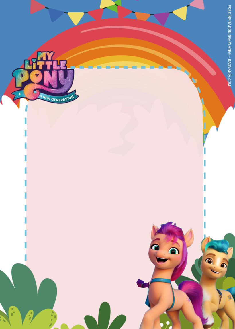 7+ My Little Pony New Generation Sparkling Rainbow Birthday Invitation Templates Four
