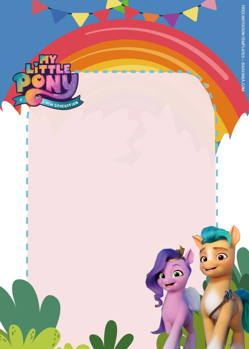 7+ My Little Pony New Generation Sparkling Rainbow Birthday Invitation Templates One
