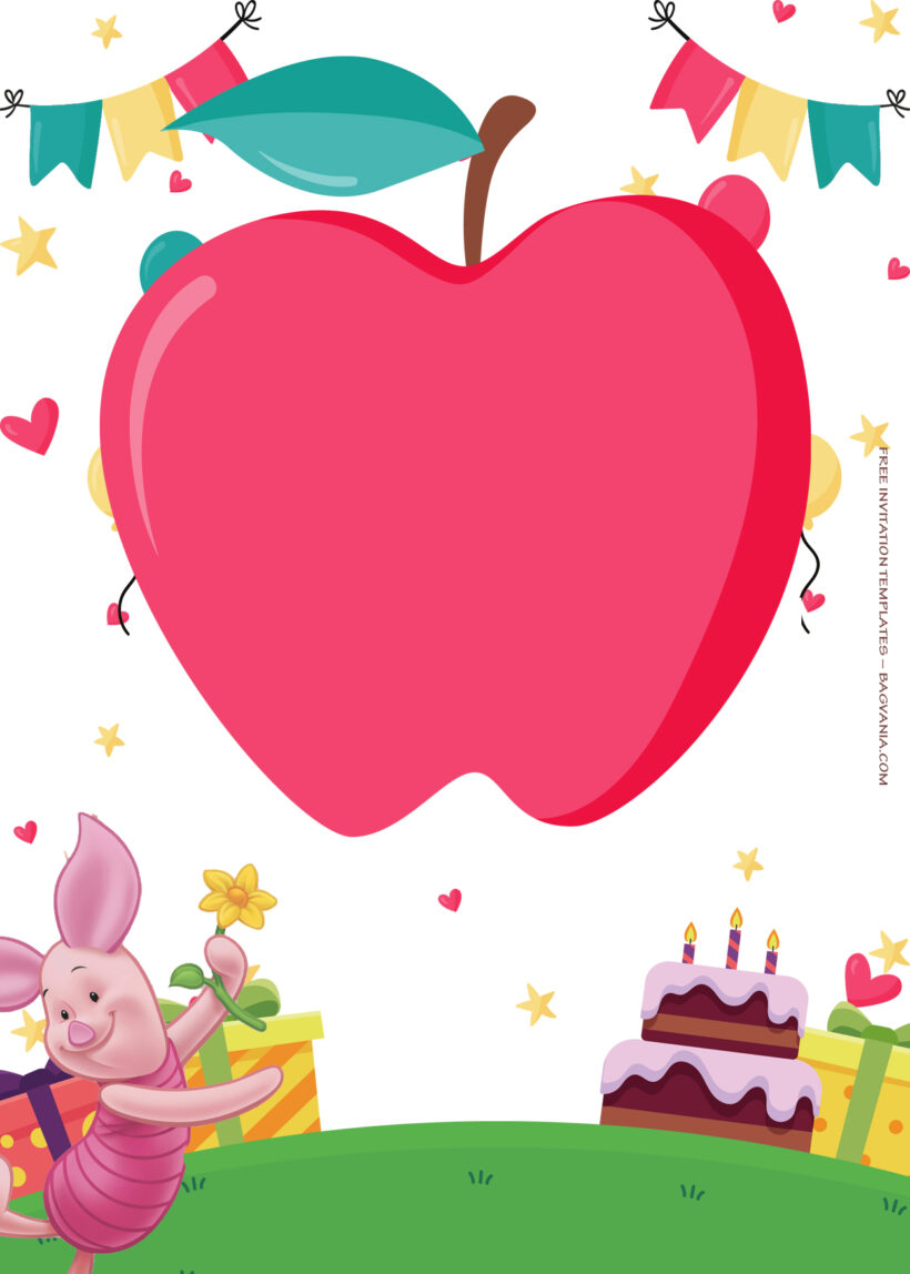 7+ Piglet And Friends To The Party Birthday Invitation Templates One